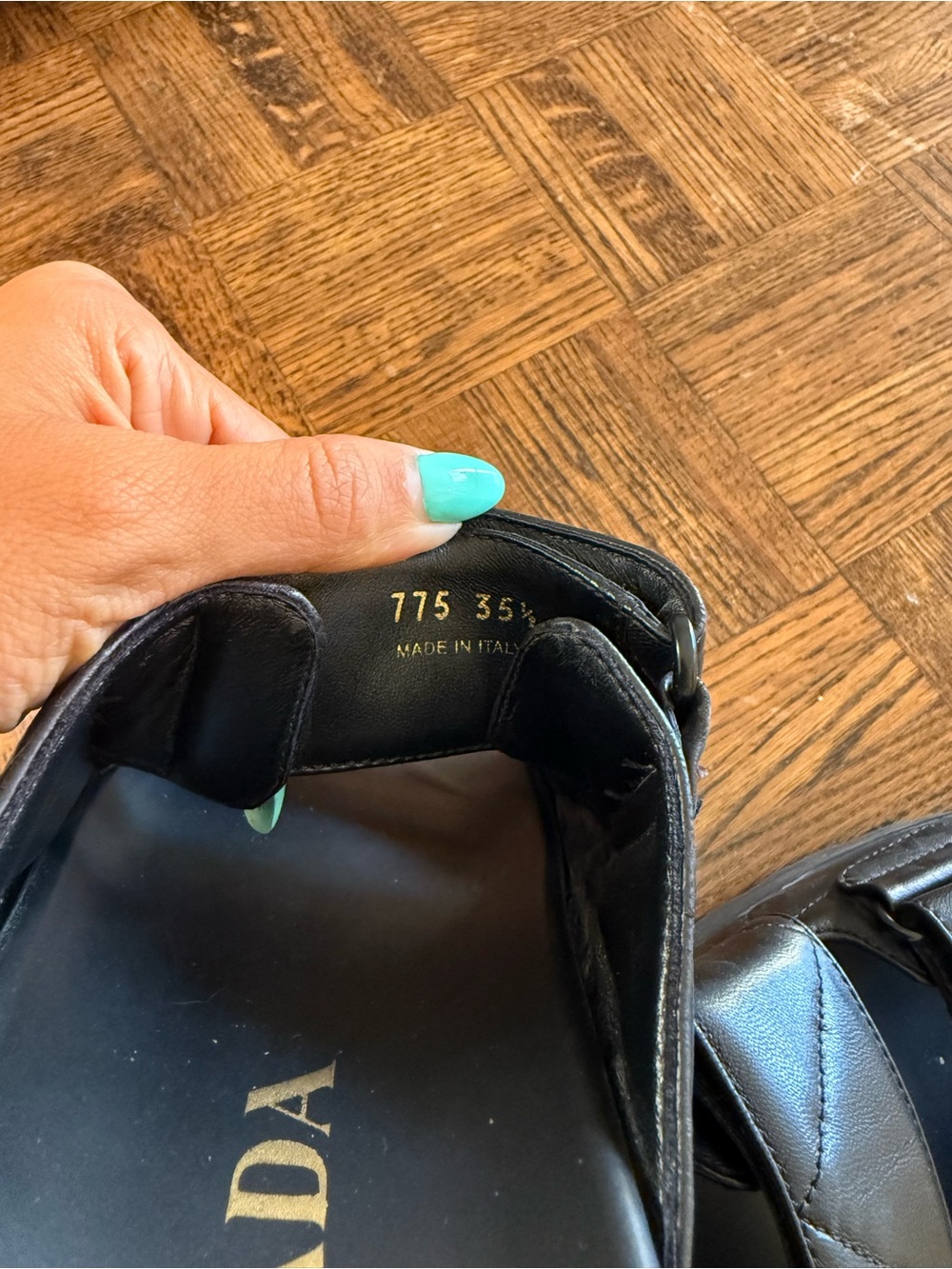 Prada Black Quilted Leather Platform Slide Sandals - Picture 5 of 5